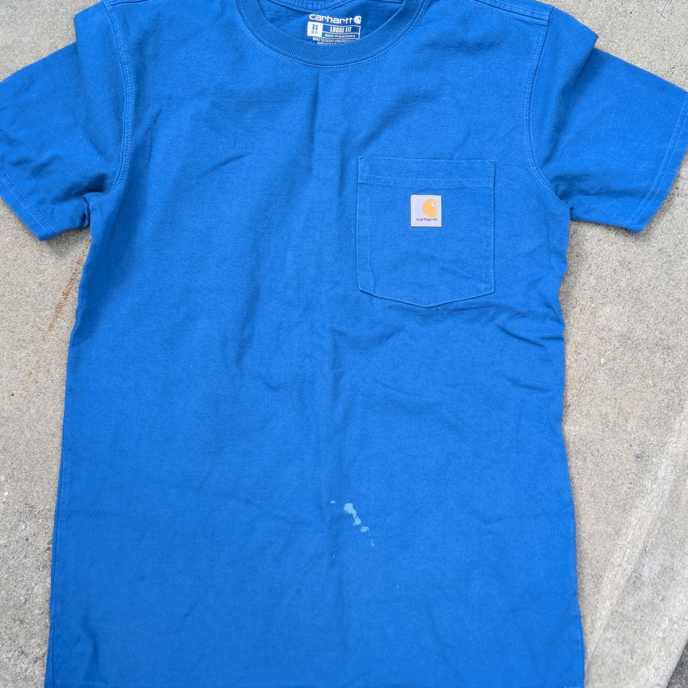 Carhartt Bright Blue Pocket Tee Size XS WOMENS